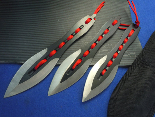 Red Silk Ribbon Darts Outdoor Hunting Defense Knife EDC Tool